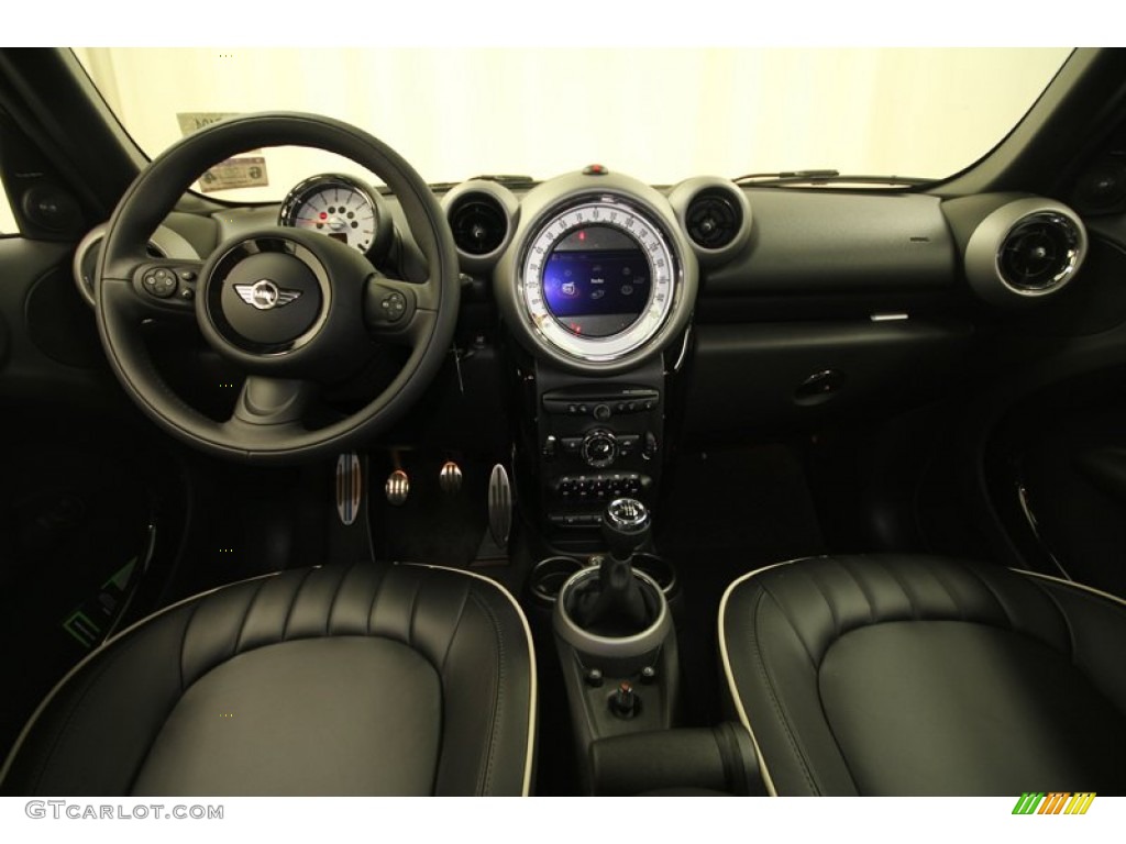 2012 Mini Cooper S Countryman Carbon Black Lounge Leather Dashboard Photo #67659246