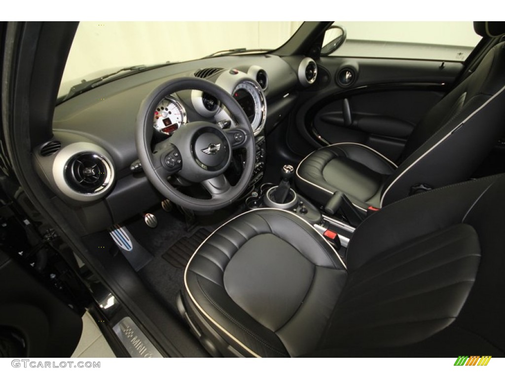 Carbon Black Lounge Leather Interior 2012 Mini Cooper S Countryman Photo #67659289