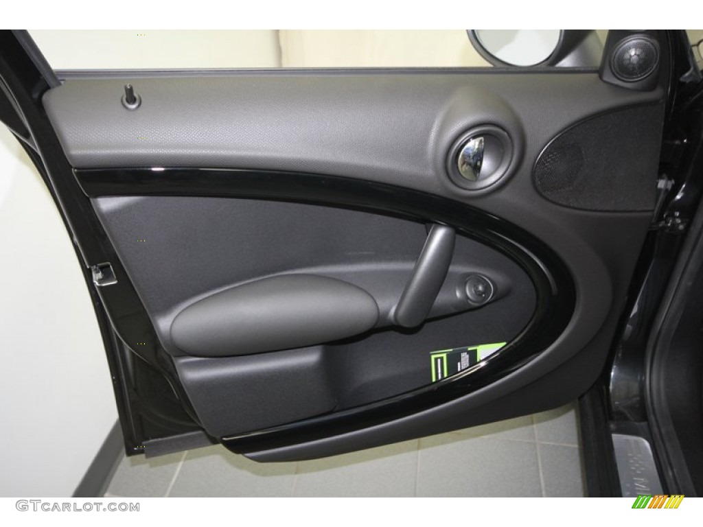 2012 Mini Cooper S Countryman Carbon Black Lounge Leather Door Panel Photo #67659334