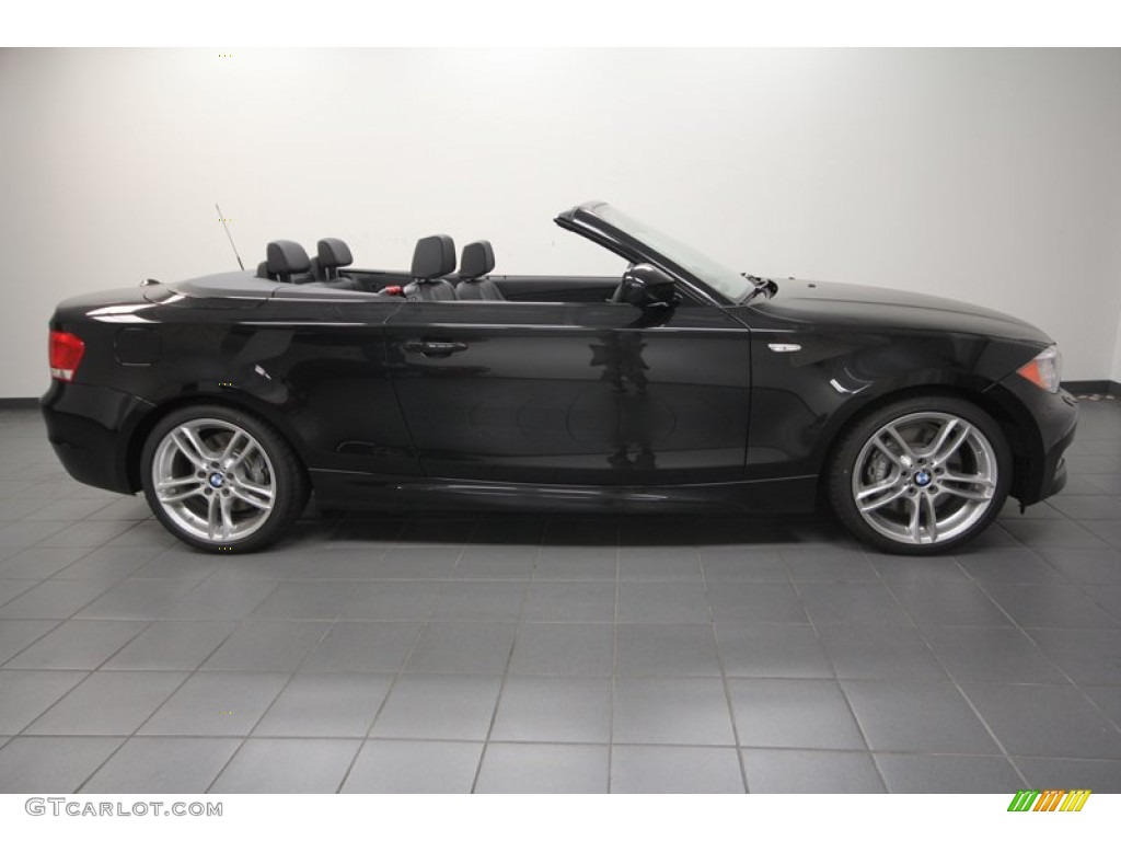 2012 1 Series 135i Convertible - Black Sapphire Metallic / Black photo #2