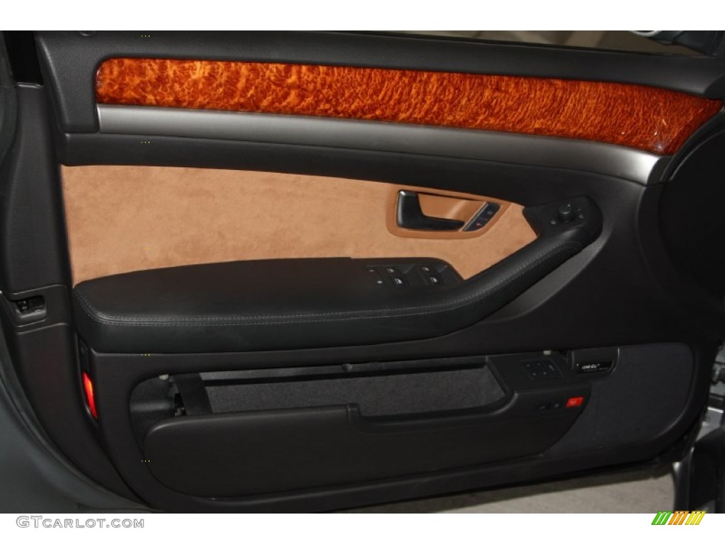 2006 Audi A8 4.2 quattro Black/Amaretto Door Panel Photo #67660873