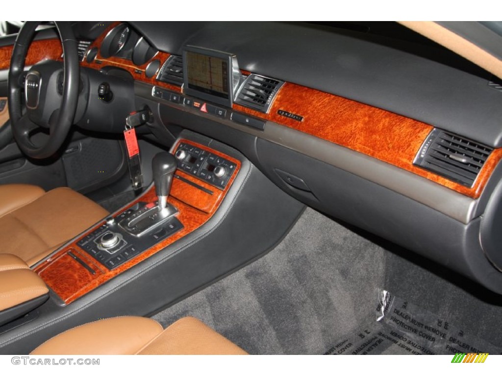 2006 Audi A8 4.2 quattro Black/Amaretto Dashboard Photo #67661189