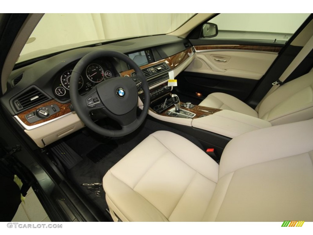 Oyster/Black Interior 2012 BMW 5 Series 528i Sedan Photo #67661506