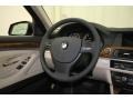 2012 BMW 5 Series Oyster/Black Interior Steering Wheel Photo