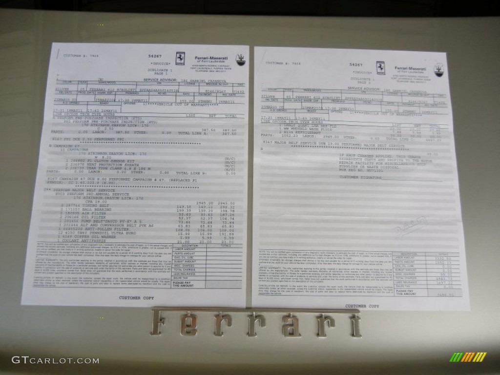 2005 Ferrari 612 Scaglietti F1A Info Tag Photo #67662055