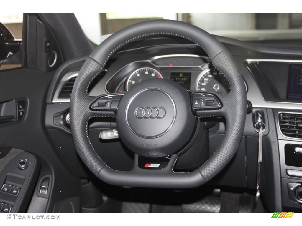 2013 Audi A4 2.0T quattro Sedan Black Steering Wheel Photo #67662388