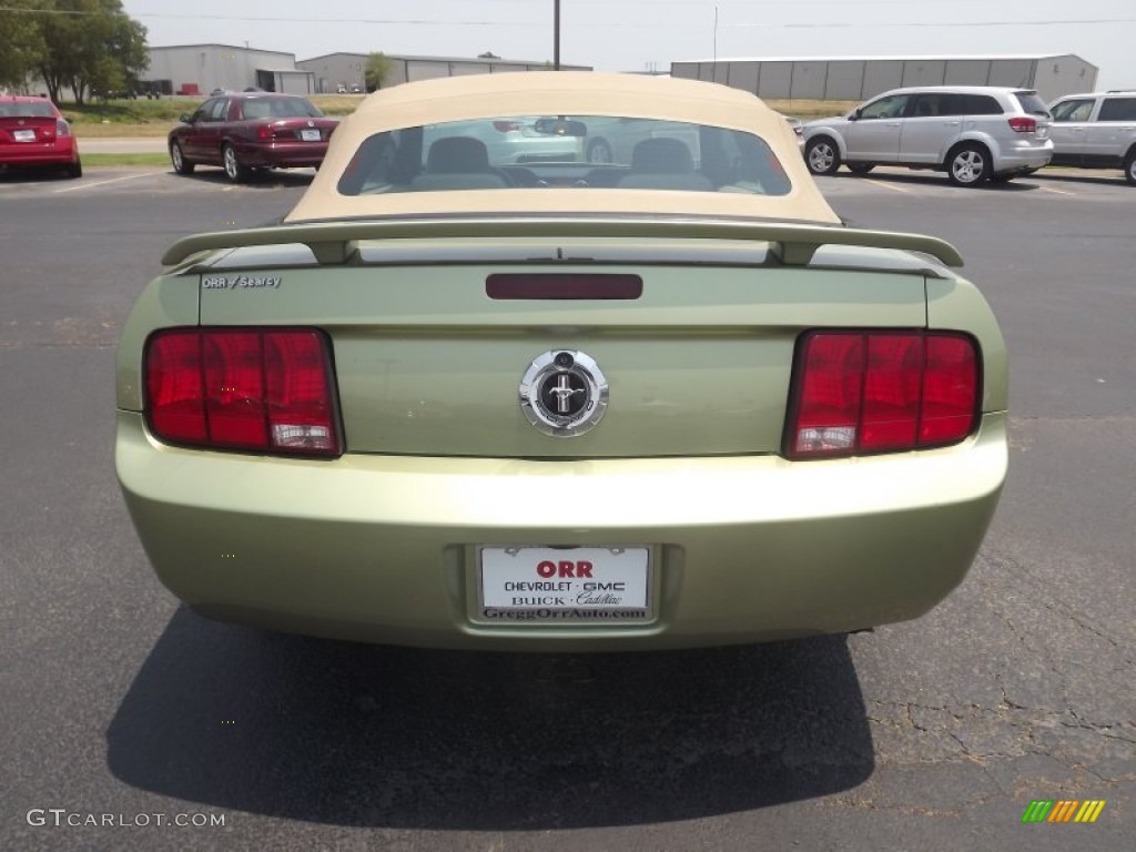 2006 Mustang V6 Deluxe Convertible - Legend Lime Metallic / Light Parchment photo #6