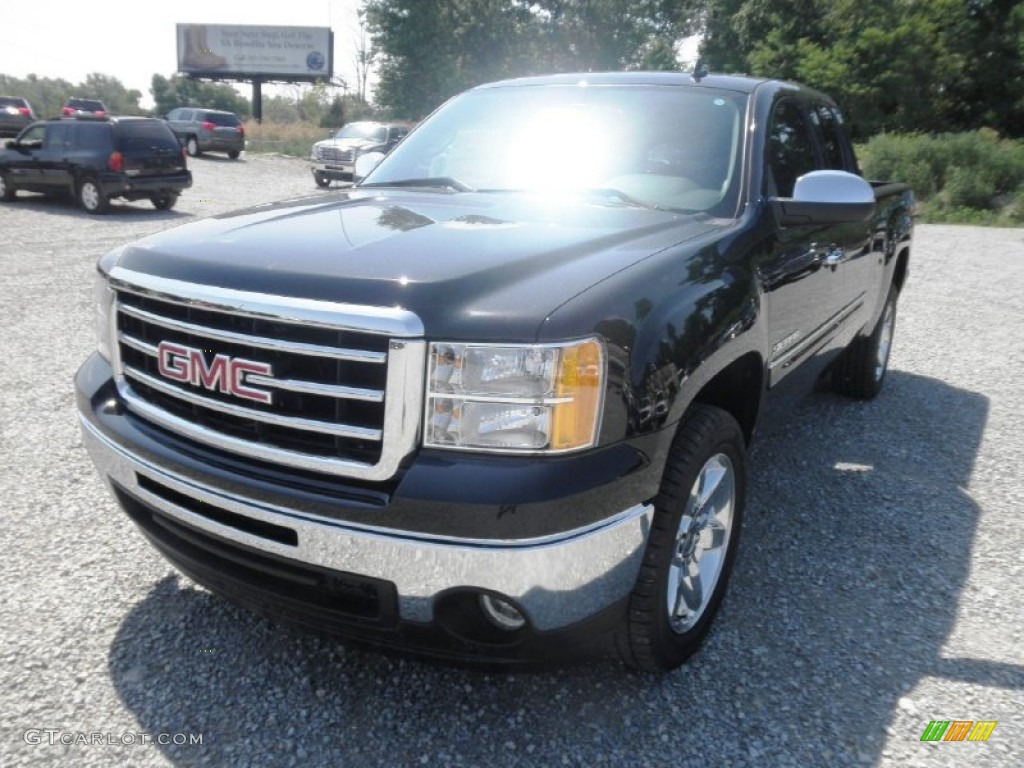 2013 Sierra 1500 SLE Extended Cab - Onyx Black / Ebony photo #3