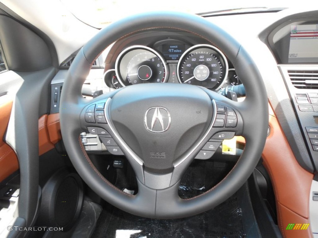 2012 Acura ZDX SH-AWD Technology Umber Steering Wheel Photo #67673737