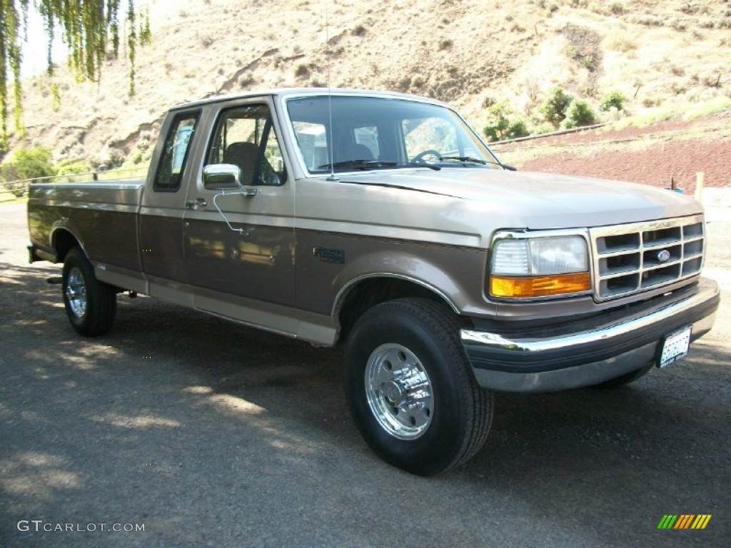 Mocha Frost Metallic 1992 Ford F250 XLT Extended Cab Exterior Photo #67673935
