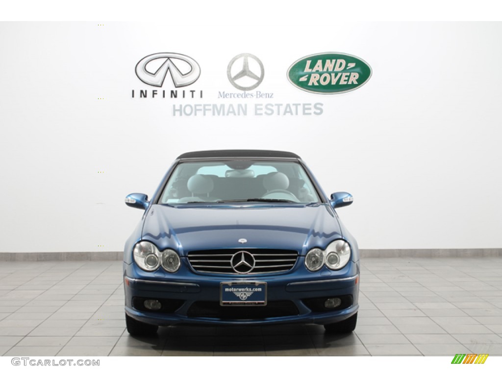 2005 CLK 500 Cabriolet - Orion Blue Metallic / Ash photo #3