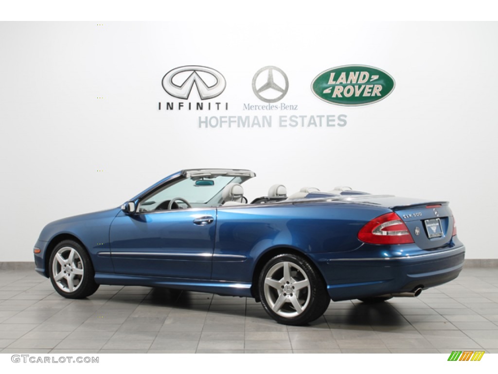 2005 CLK 500 Cabriolet - Orion Blue Metallic / Ash photo #5