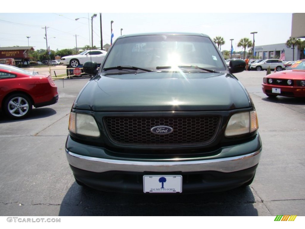 2002 F150 XLT SuperCrew - Dark Highland Green Metallic / Medium Parchment photo #3