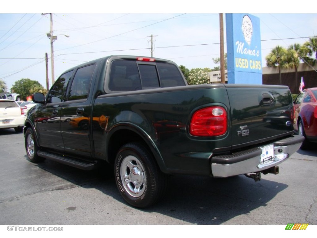 2002 F150 XLT SuperCrew - Dark Highland Green Metallic / Medium Parchment photo #6