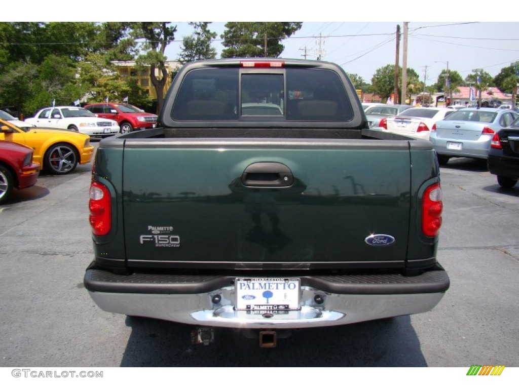2002 F150 XLT SuperCrew - Dark Highland Green Metallic / Medium Parchment photo #7