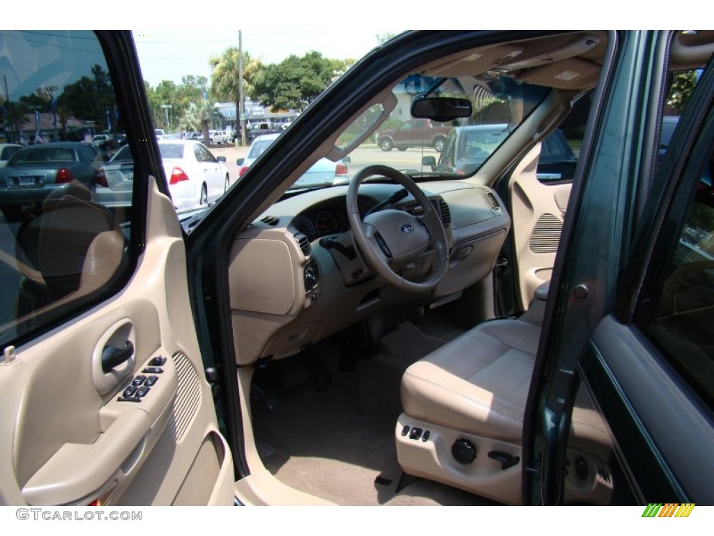 2002 F150 XLT SuperCrew - Dark Highland Green Metallic / Medium Parchment photo #9