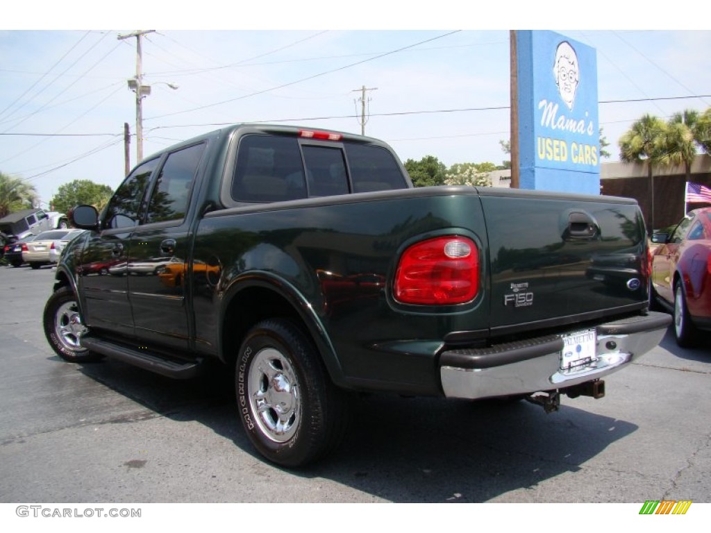 2002 F150 XLT SuperCrew - Dark Highland Green Metallic / Medium Parchment photo #30
