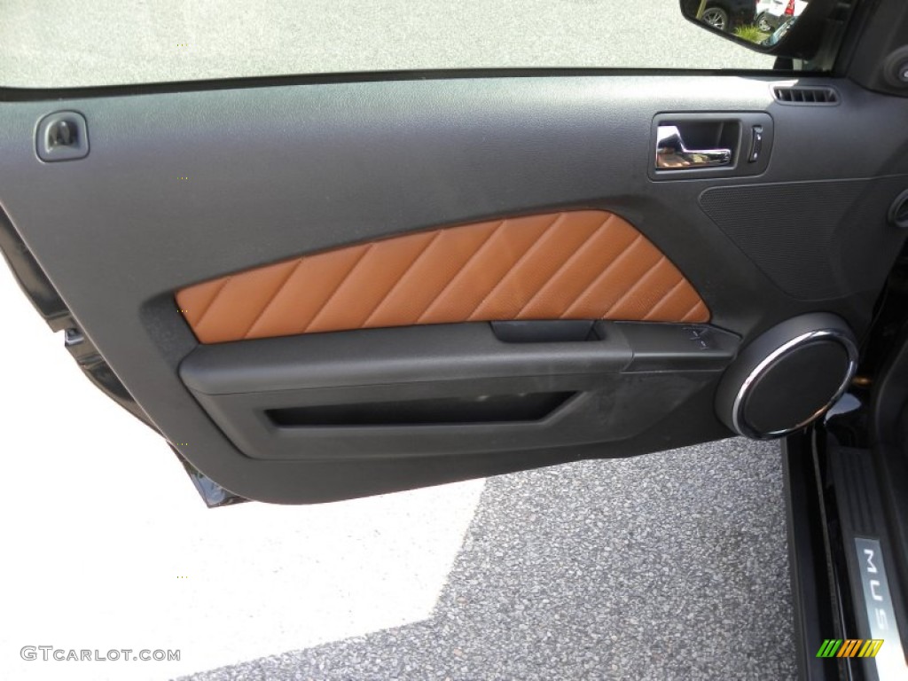 2010 Ford Mustang V6 Premium Coupe Saddle Door Panel Photo #67678785