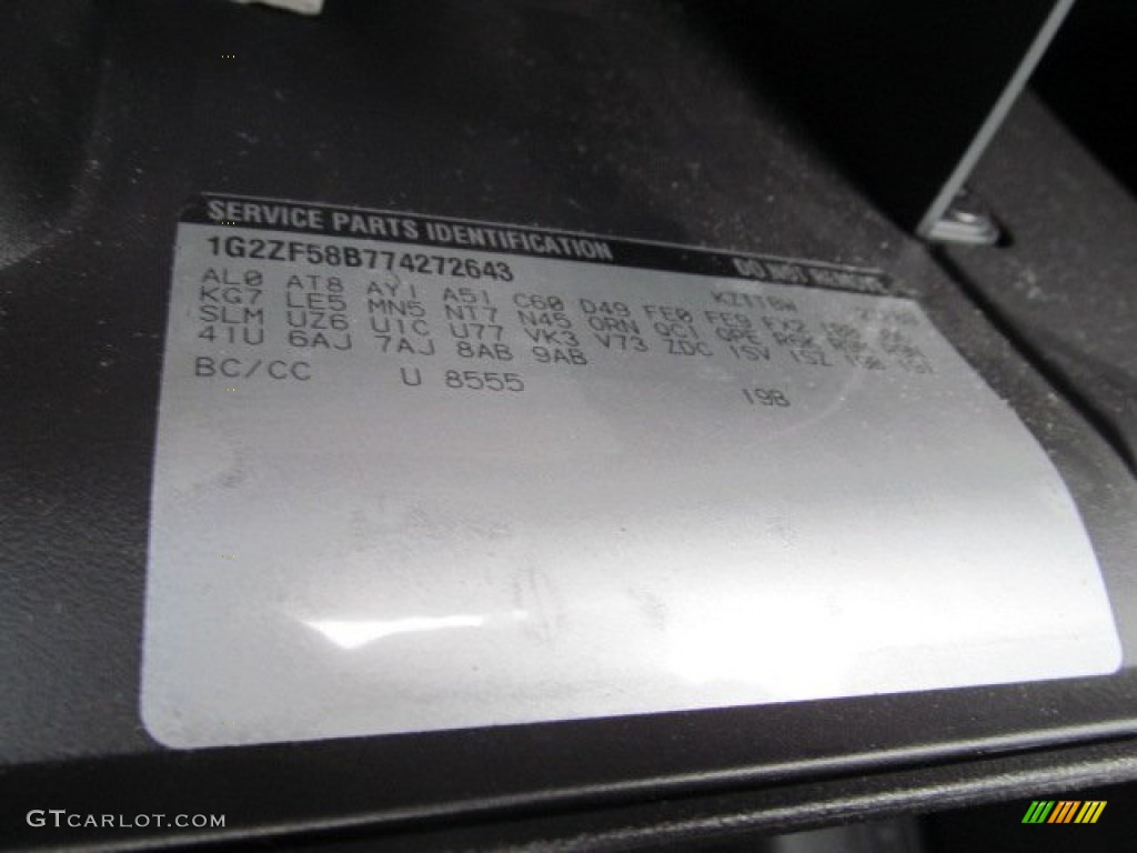 2007 Pontiac G6 Sedan Color Code Photos