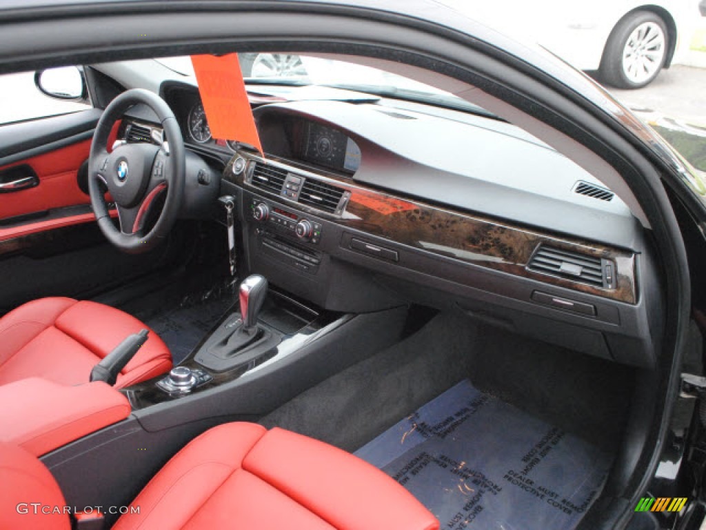 2009 BMW 3 Series 328i Coupe Coral Red/Black Dakota Leather Dashboard Photo #67680943