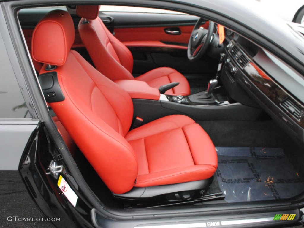 Coral Red/Black Dakota Leather Interior 2009 BMW 3 Series 328i Coupe Photo #67680952