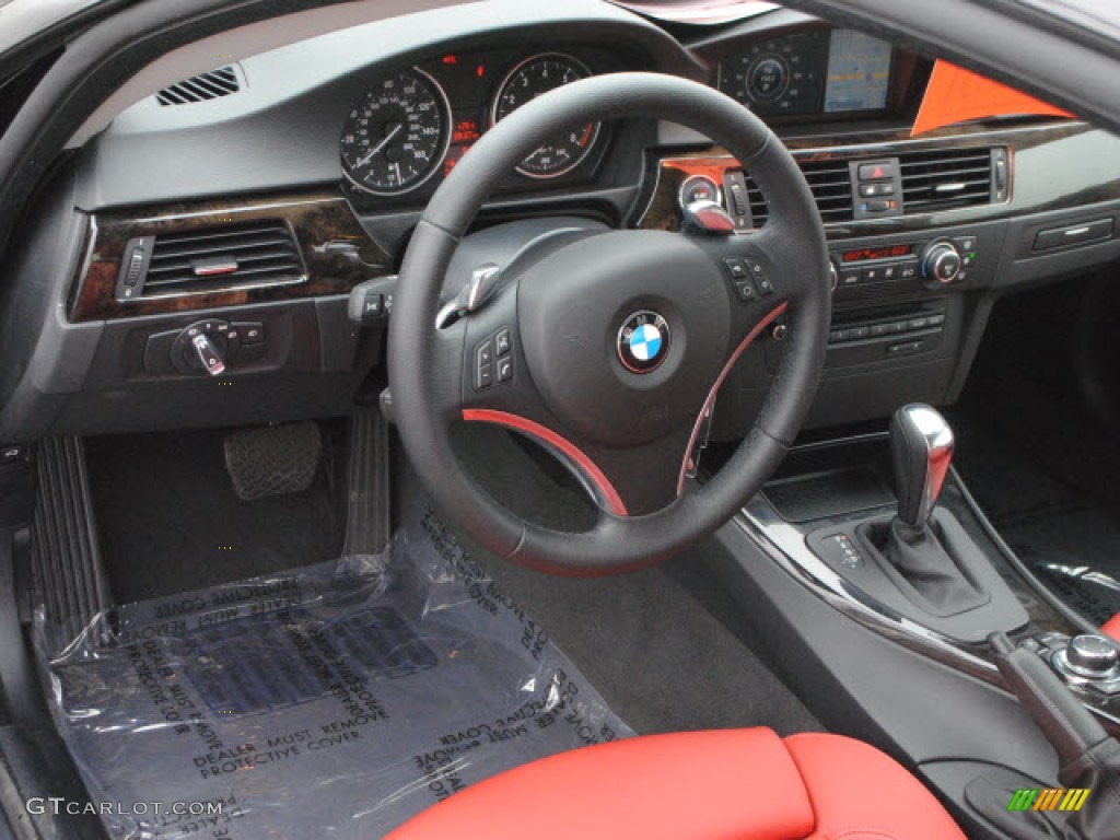2009 BMW 3 Series 328i Coupe Coral Red/Black Dakota Leather Dashboard Photo #67681021