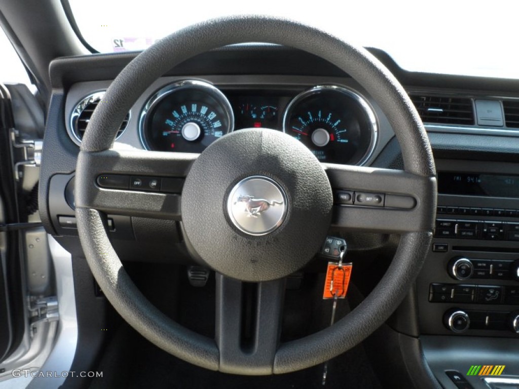 2011 Ford Mustang GT Premium Coupe Charcoal Black Steering Wheel Photo #67683166
