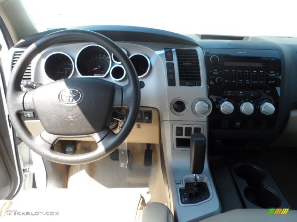 2008 Tundra SR5 CrewMax 4x4 - Super White / Beige photo #34