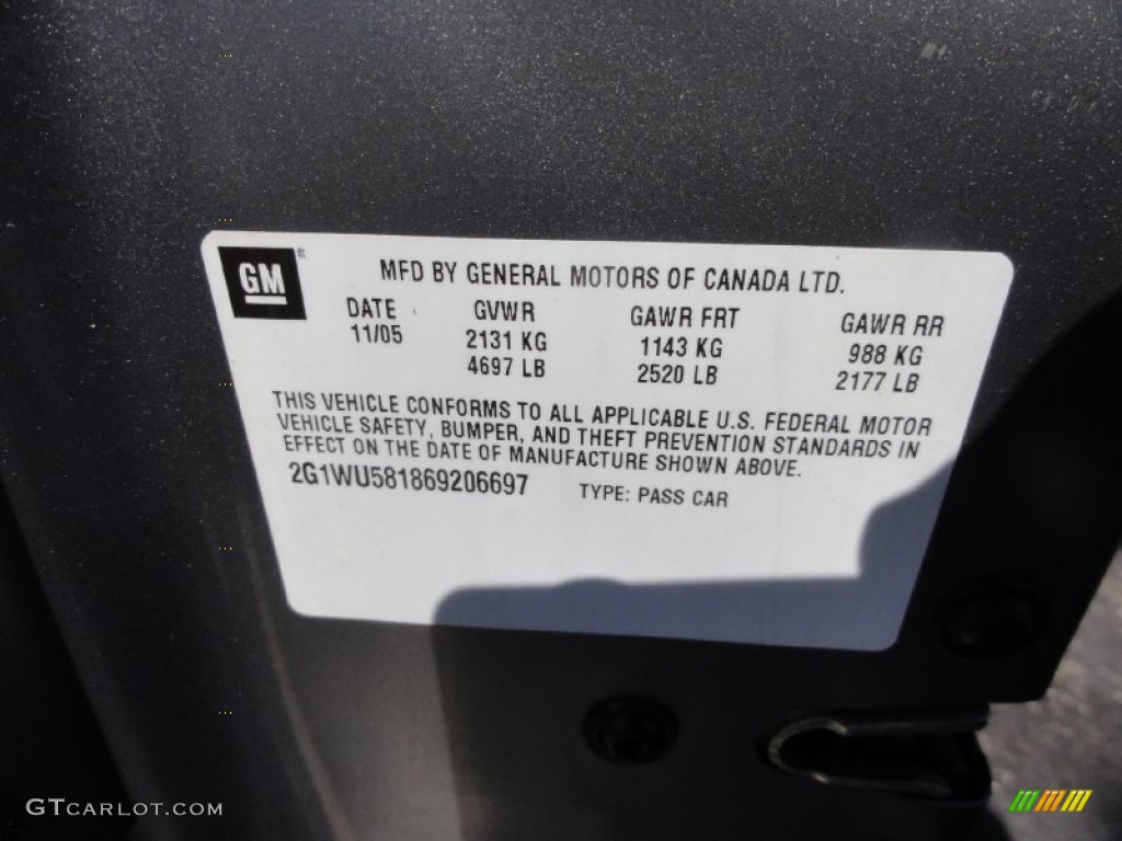 2006 Impala LTZ - Dark Silver Metallic / Gray photo #36