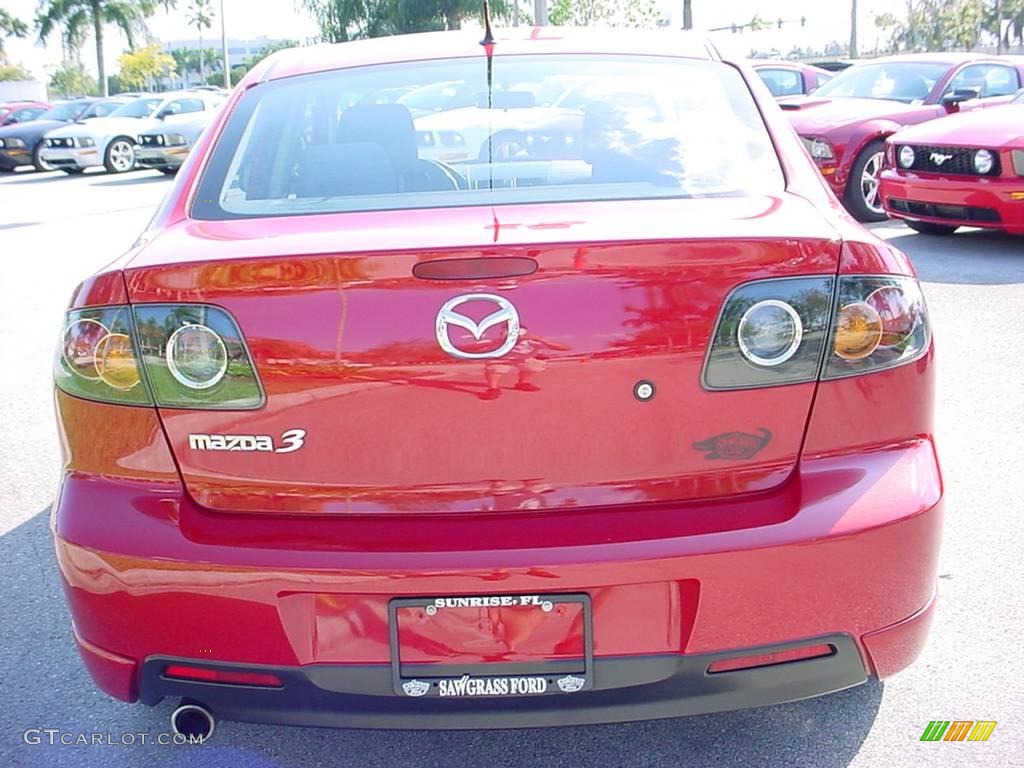 2005 MAZDA3 s Sedan - Velocity Red Mica / Black/Red photo #4