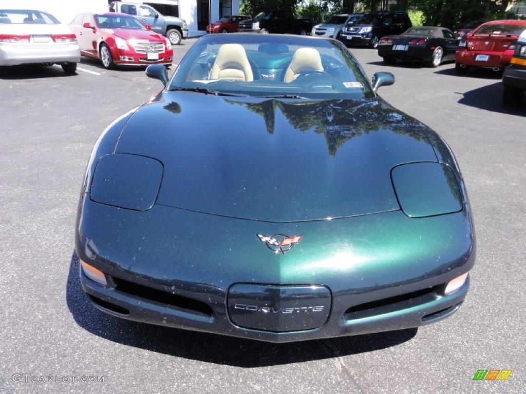 2000 Corvette Convertible - Dark Bowling Green Metallic / Light Oak photo #4