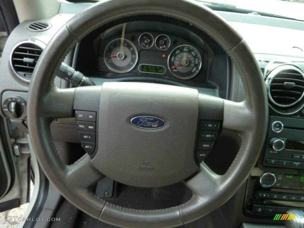 2008 Ford Taurus X SEL Medium Light Stone Steering Wheel Photo #67689997