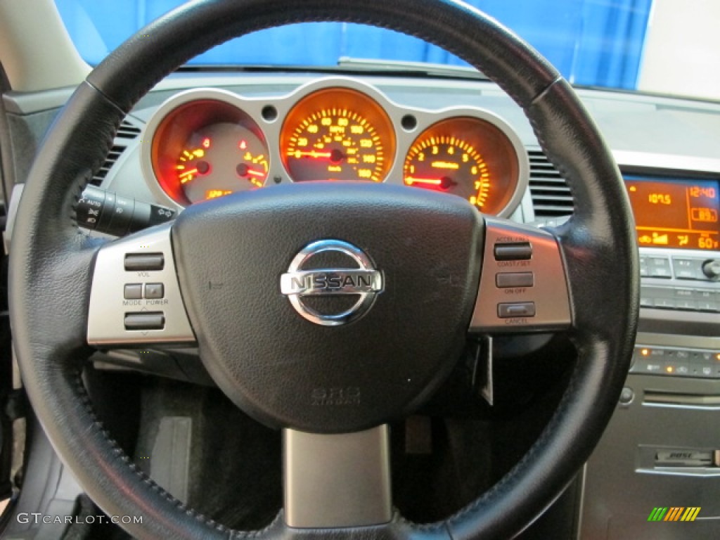 2004 Nissan Maxima 3.5 SL Black Steering Wheel Photo #67690663