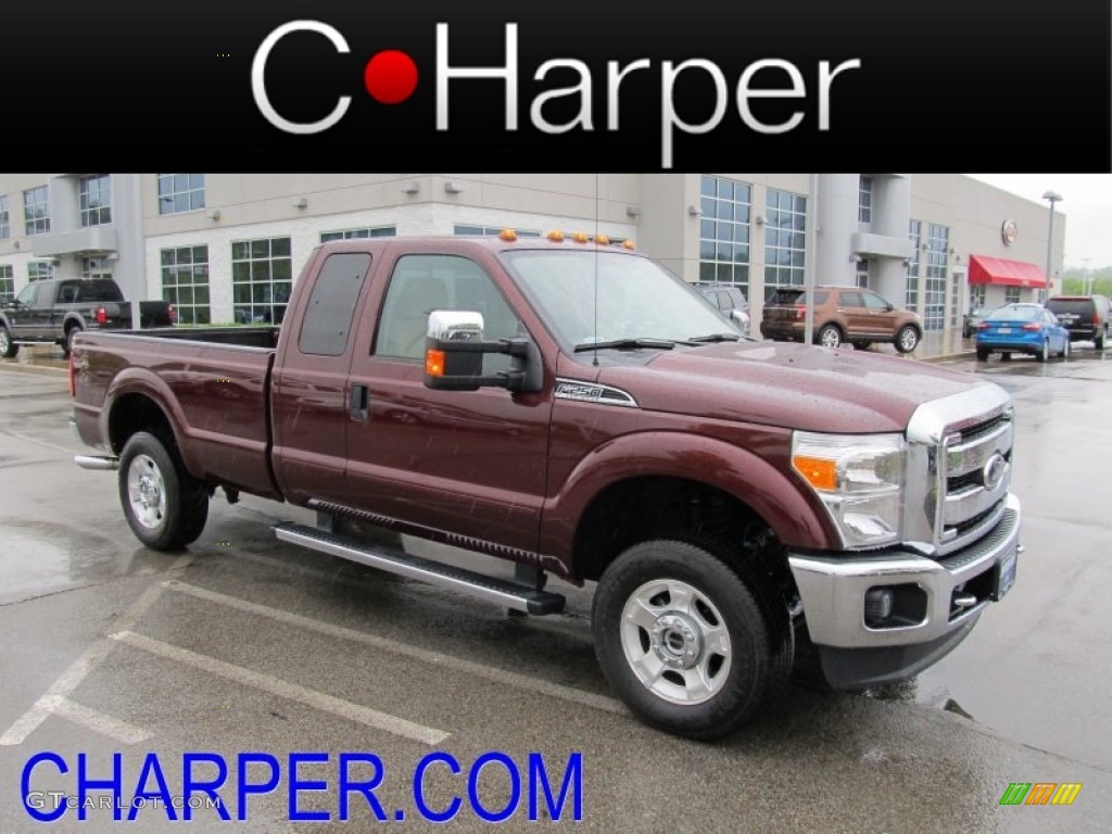 2011 F250 Super Duty XLT SuperCab 4x4 - Royal Red Metallic / Adobe Beige photo #1