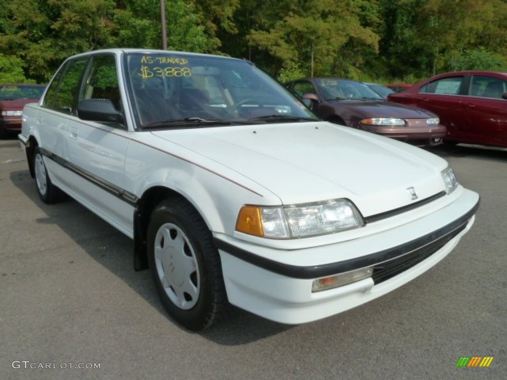 Polar White 1990 Honda Civic EX Sedan Exterior Photo #67695142