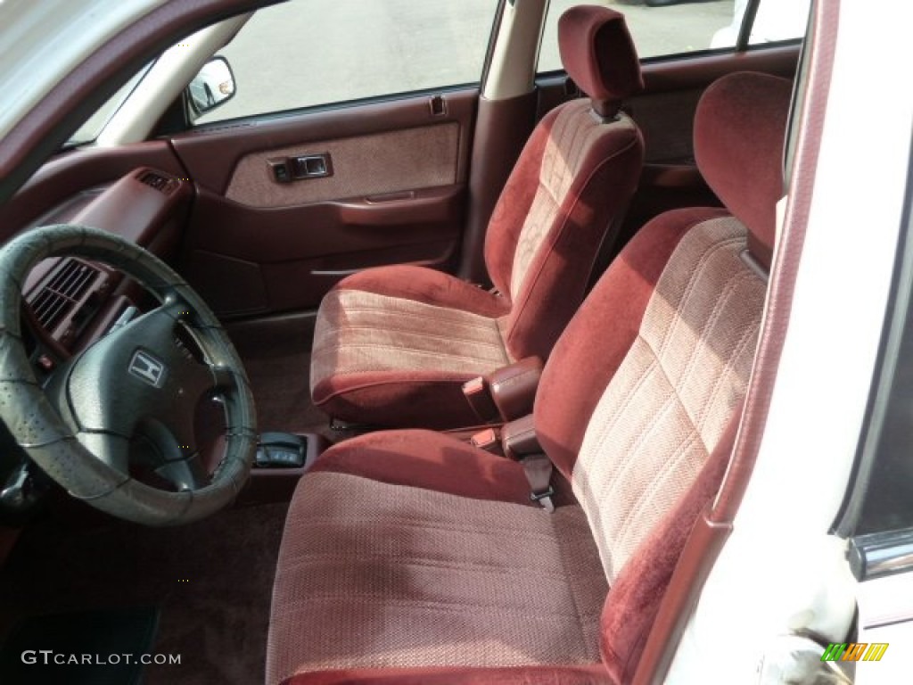 Red Interior 1990 Honda Civic EX Sedan Photo #67695196