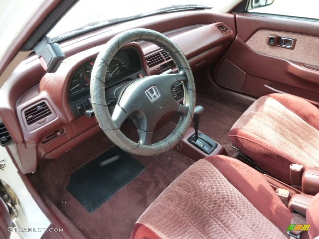 Red Interior 1990 Honda Civic Ex Sedan Photo 67695241