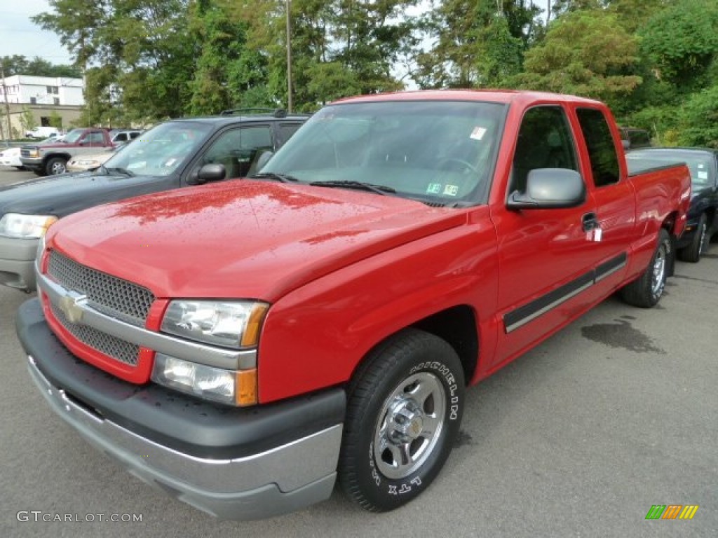 2003 Silverado 1500 LS Extended Cab - Victory Red / Dark Charcoal photo #4