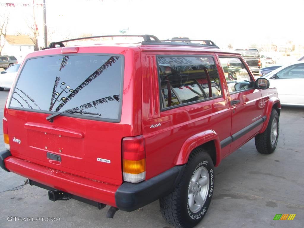 2000 Cherokee Sport 4x4 - Flame Red / Agate Black photo #23