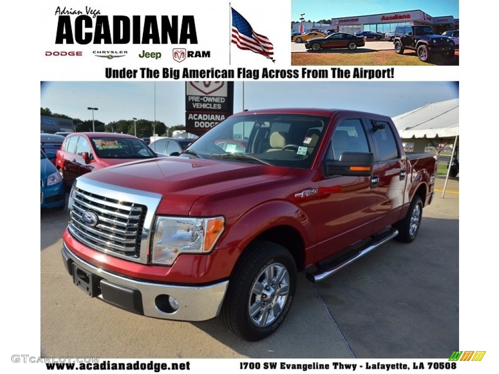 2010 F150 XLT SuperCrew - Red Candy Metallic / Tan photo #1