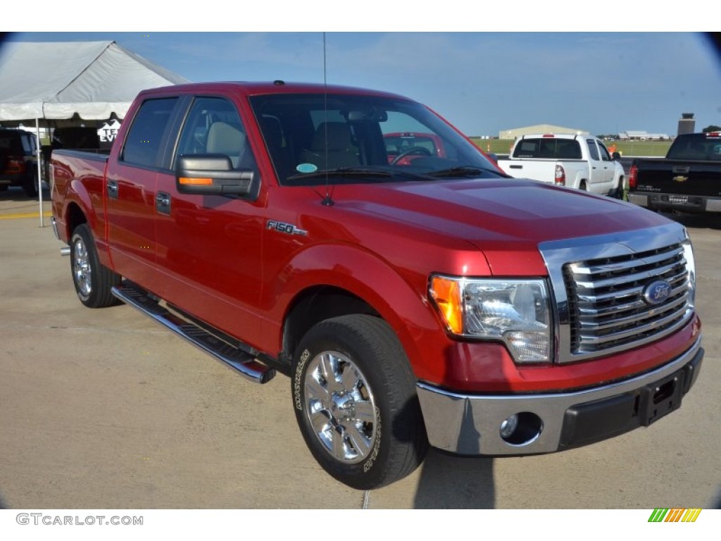 2010 F150 XLT SuperCrew - Red Candy Metallic / Tan photo #10