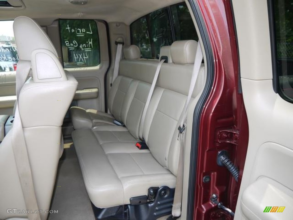 2005 F150 Lariat SuperCab 4x4 - Dark Toreador Red Metallic / Tan photo #5