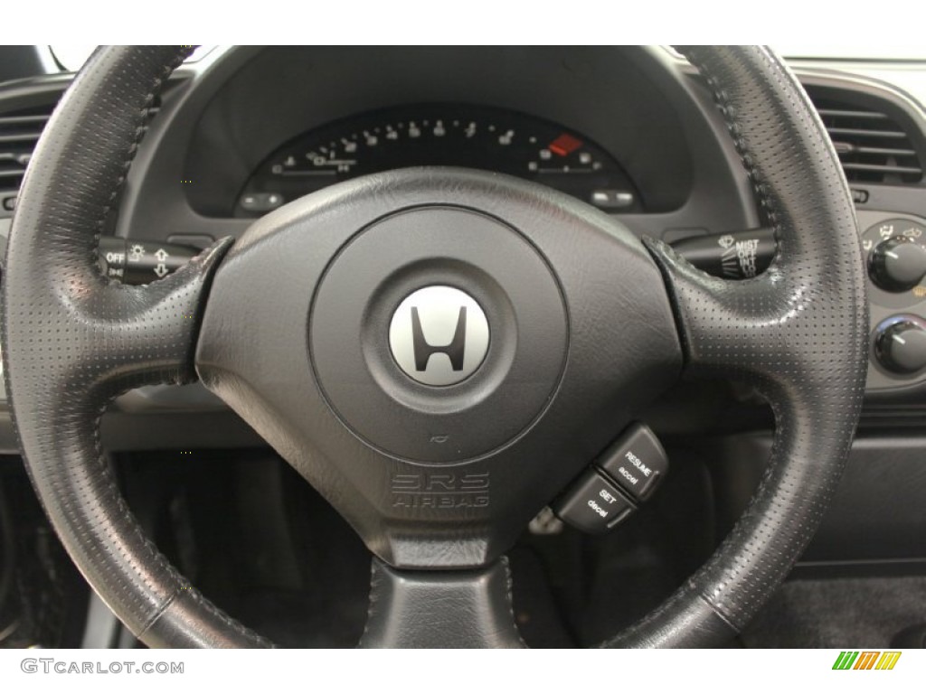 2001 Honda S2000 Roadster Black Steering Wheel Photo #67704469