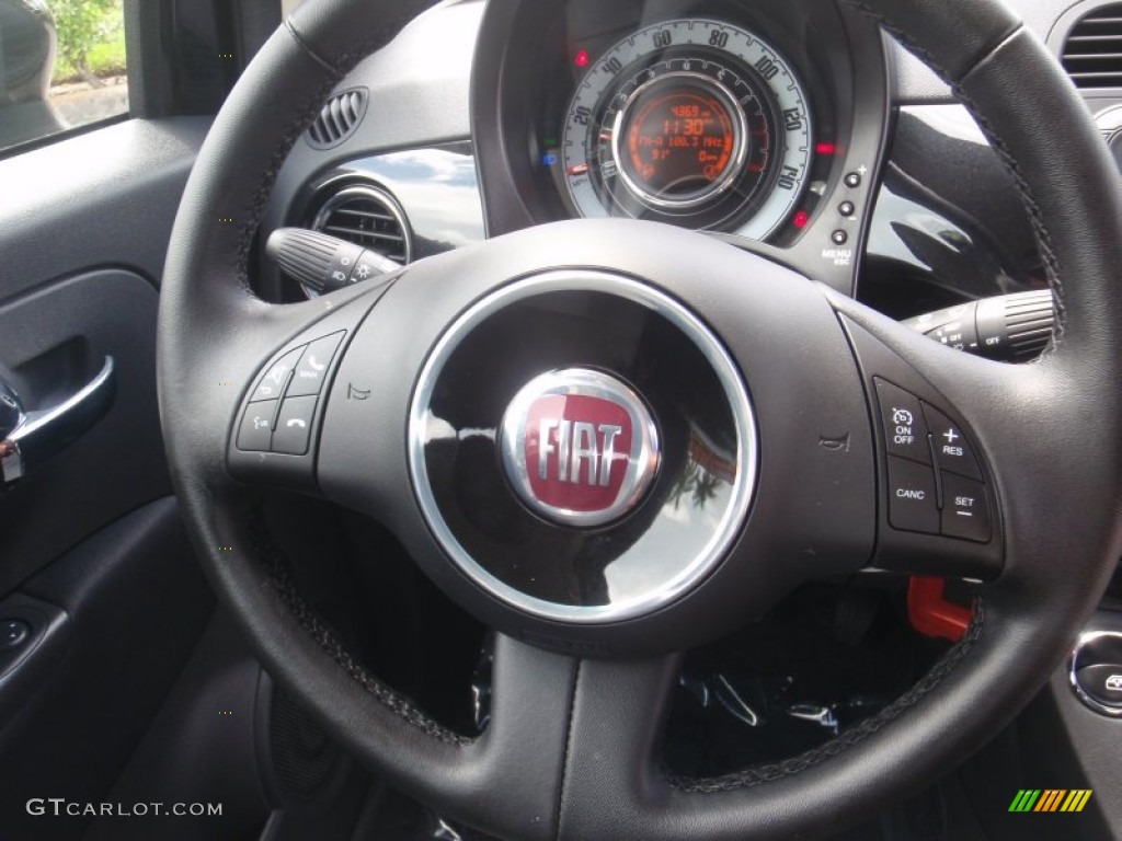 2012 Fiat 500 Pop Tessuto Grigio/Nero (Grey/Black) Steering Wheel Photo #67710154