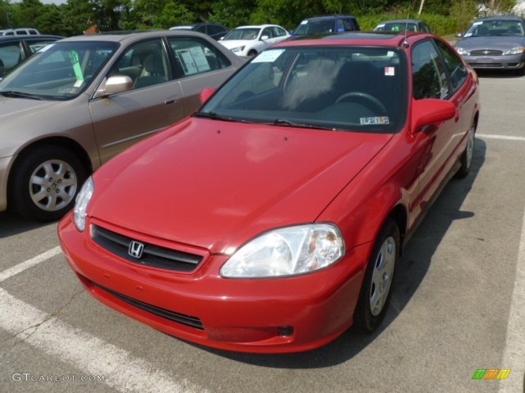 2000 Civic EX Coupe - Milano Red / Gray photo #2