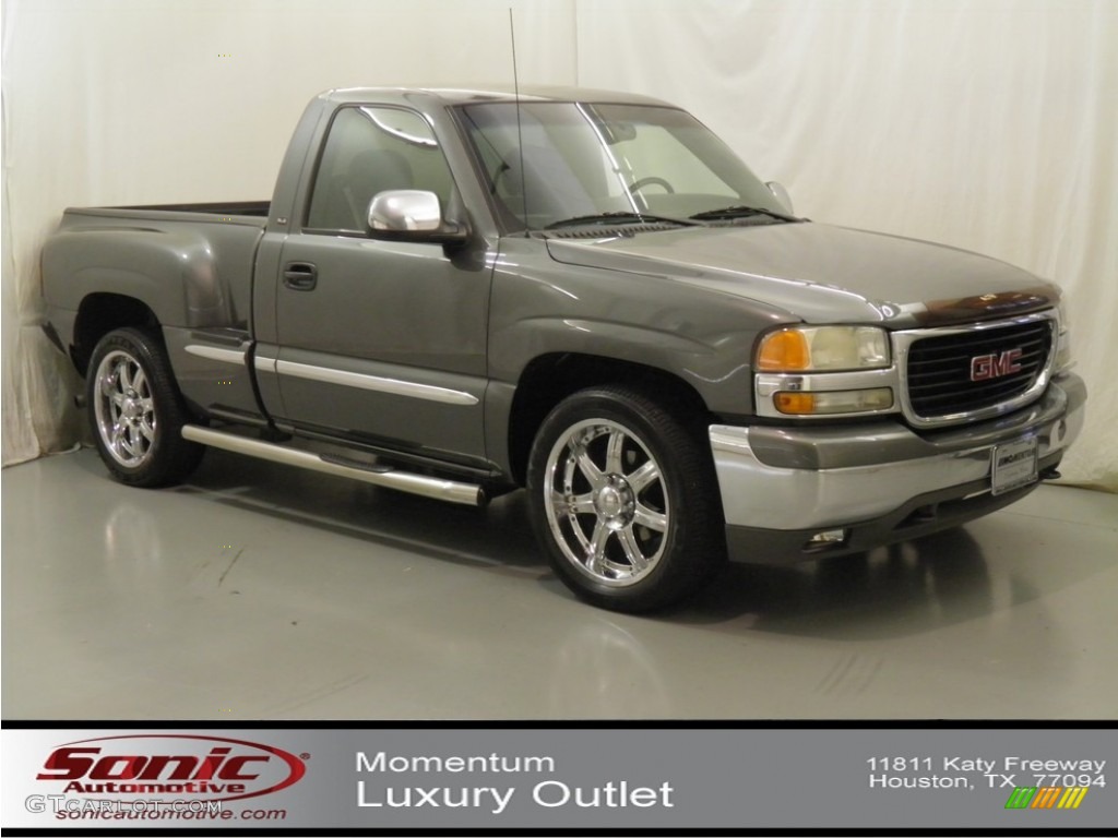 2002 Sierra 1500 SLE Regular Cab - Storm Gray Metallic / Graphite photo #1