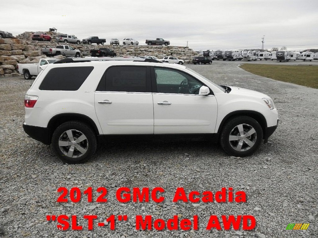 2012 Acadia SLT AWD - Summit White / Cashmere photo #1