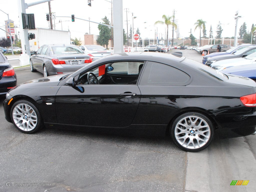 2009 3 Series 328i Coupe - Jet Black / Black photo #11