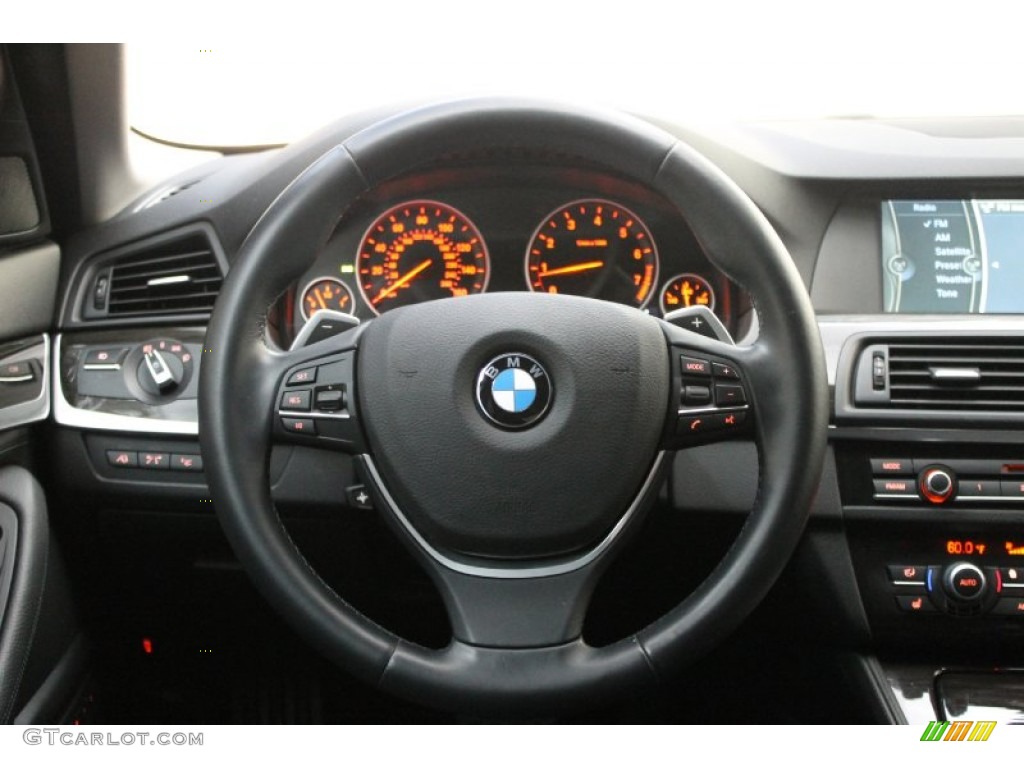 2011 BMW 5 Series 550i Sedan Black Steering Wheel Photo #67724837