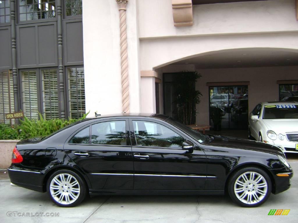 2007 E 350 Sedan - Black / Black/Cognac Brown photo #2